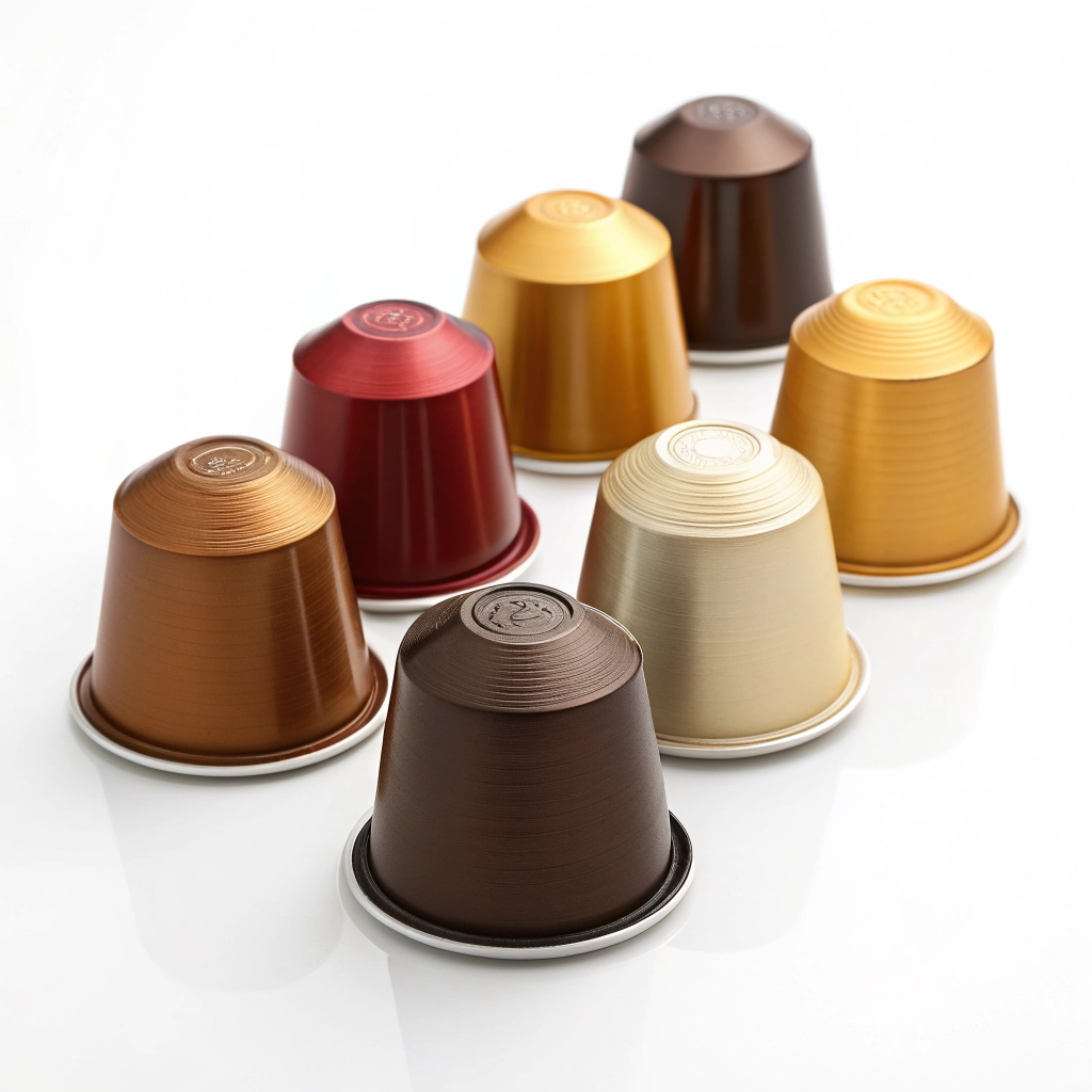 Capsule di caffè assortite in un contenitore elegante